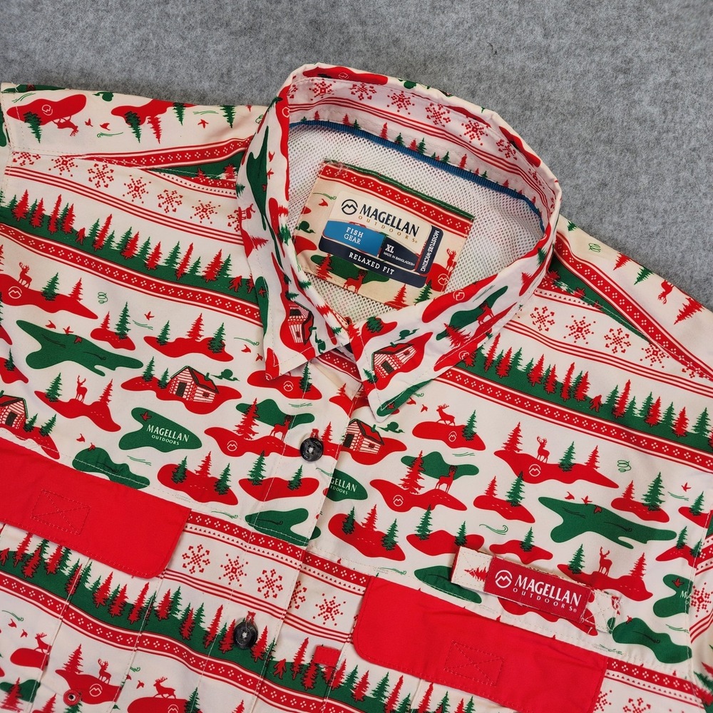 NEW Magellan Long Sleeve Vented Shirt‎ Women's XL Christmas Fishing Holiday